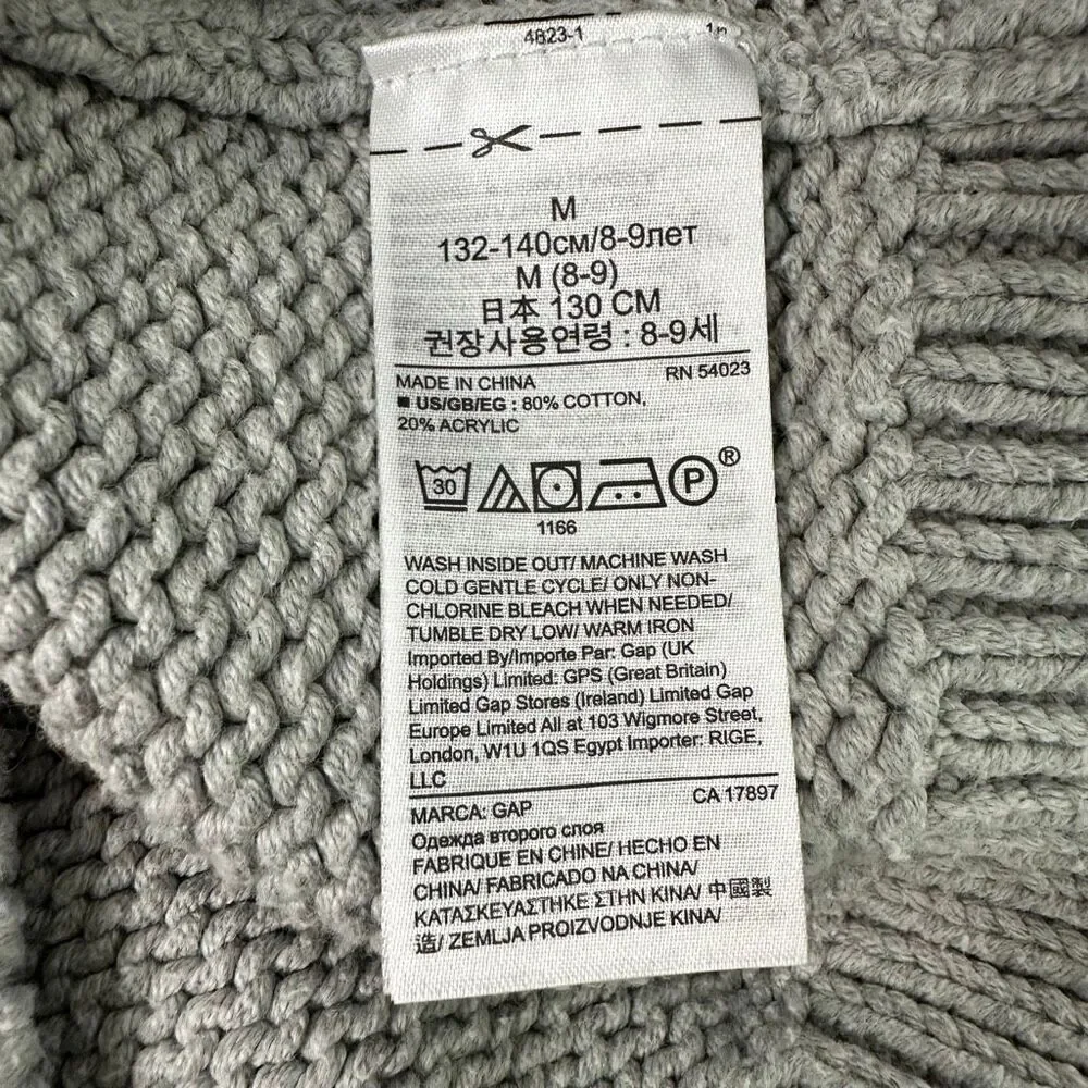 Gap Girls Medium Popcorn Long Sleeve Sweater Gray